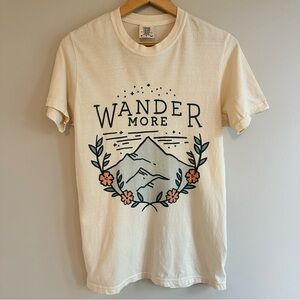 Comfort Colors Cream Short Sleeve Tee with Mountain Graphic